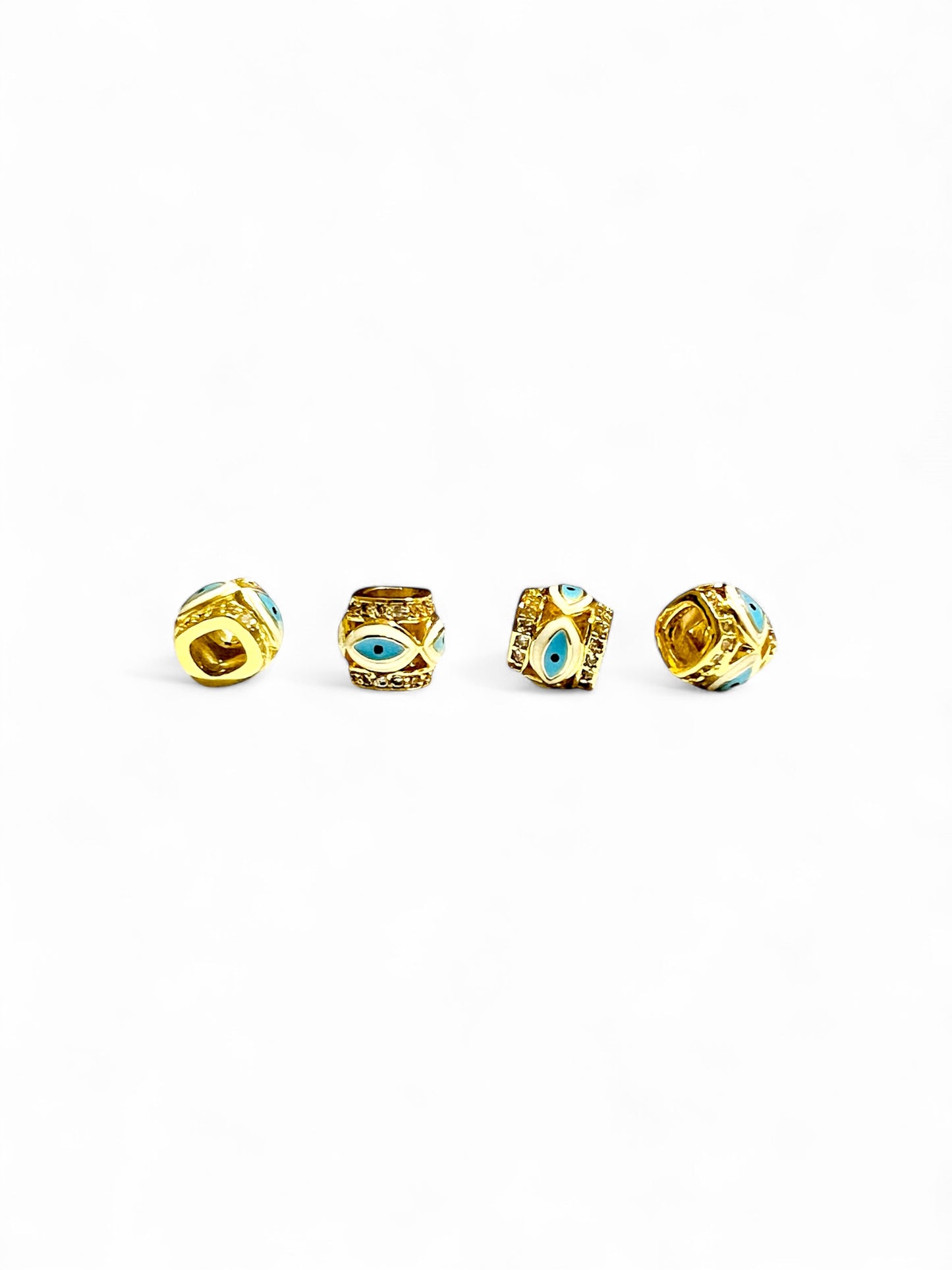 Evil Eye Charm Balls Round Beads for Jewelry Making – Pack of 2