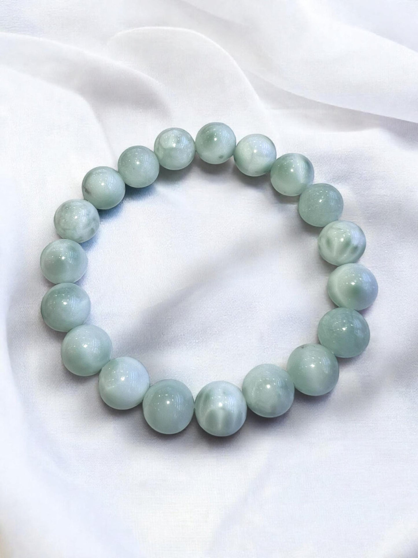 Green Angelite – Natural, Handmade, Abundance & Protection Crystal Jewelry String for Necklaces, Bracelets Crafting
