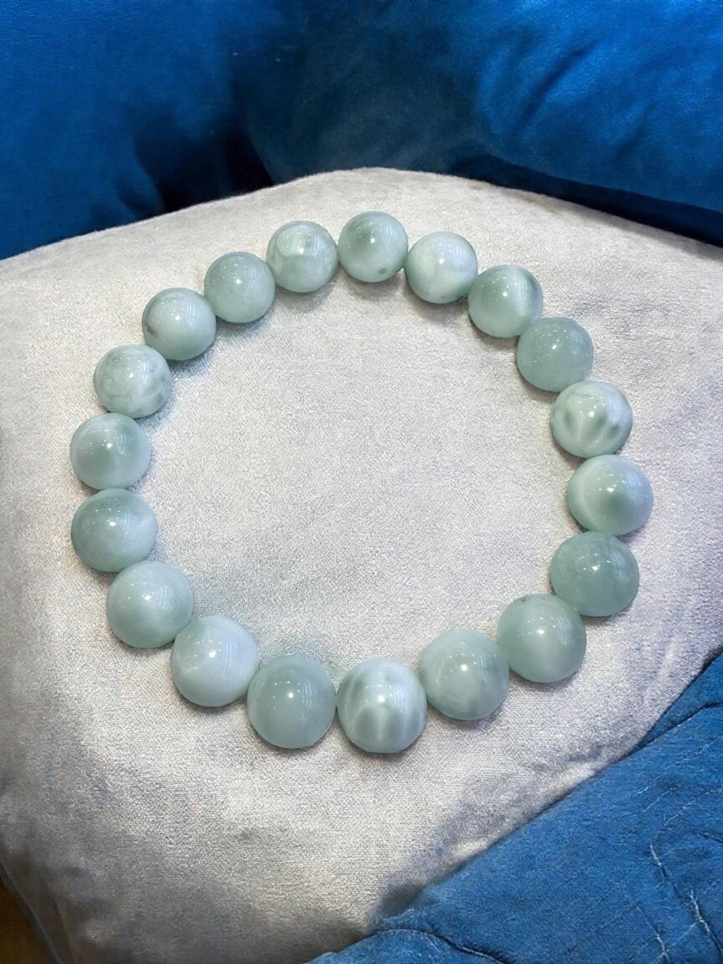 Green Angelite – Natural, Handmade, Abundance & Protection Crystal Jewelry String for Necklaces, Bracelets Crafting